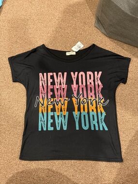 Women’s Black 'New York' Graphic Tee